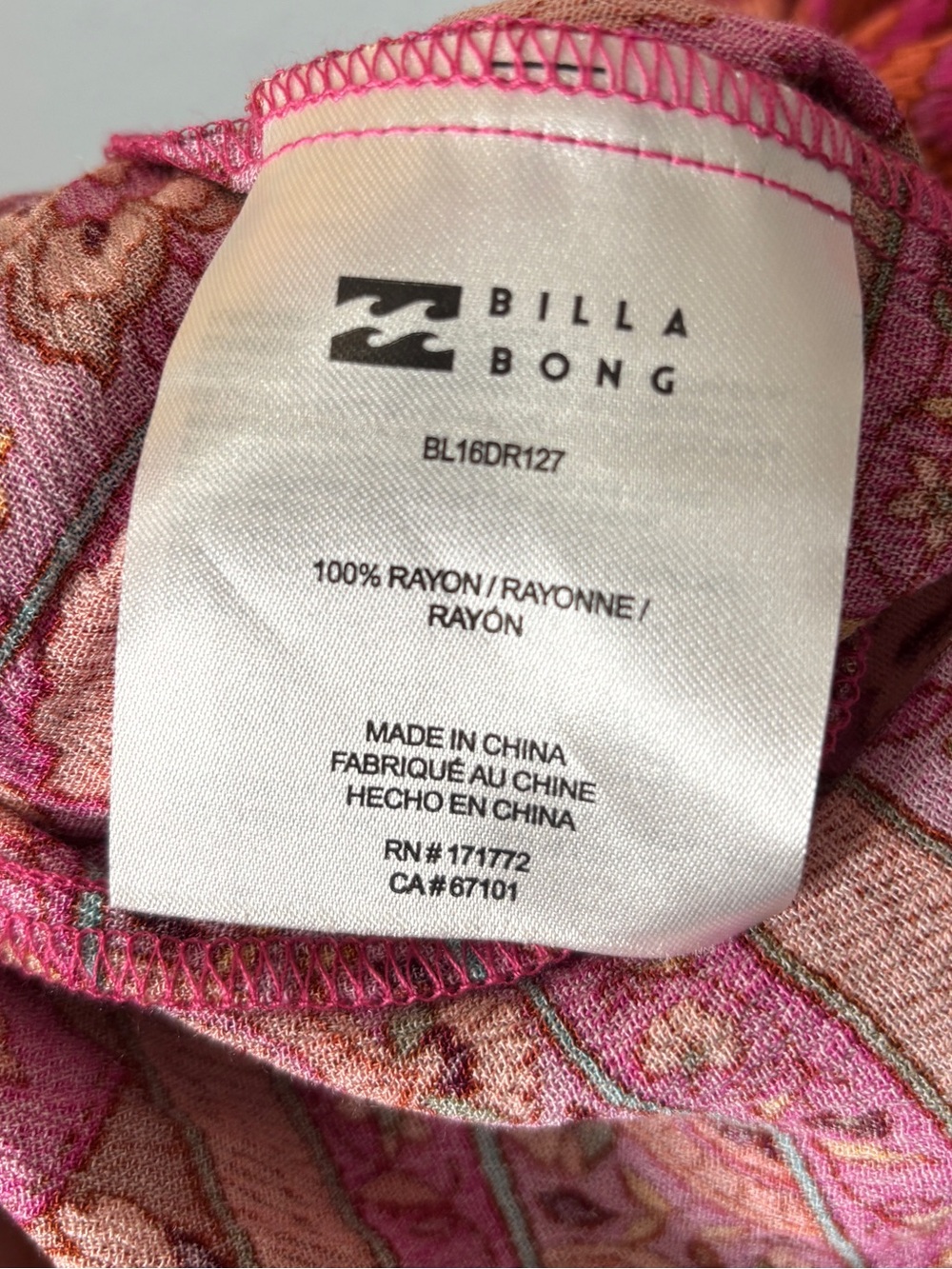 Billabong Boho Beachy Pink Night Bloom Patterned Midi Maxi Dress S - Picture 6 of 6